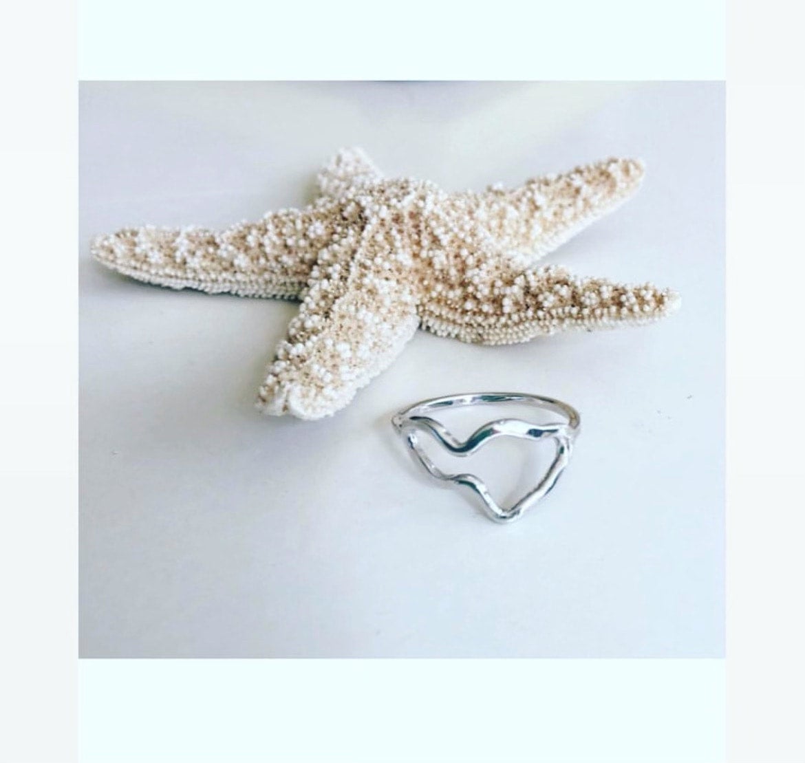 Little Beach Shack Sterling Silver Ring (size 8) MAUI OUTLINE